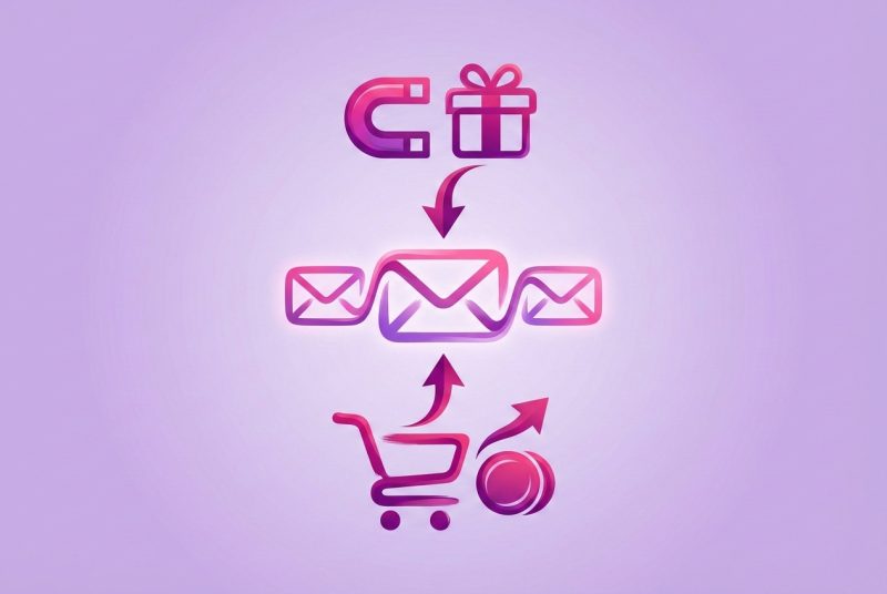 Schemat lejka sprzedażowego od Lead Magnetu do konwersji