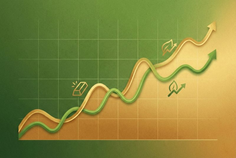 Wykres wzrostu ceny złota na tle inflacji w ostatnich 10 latach