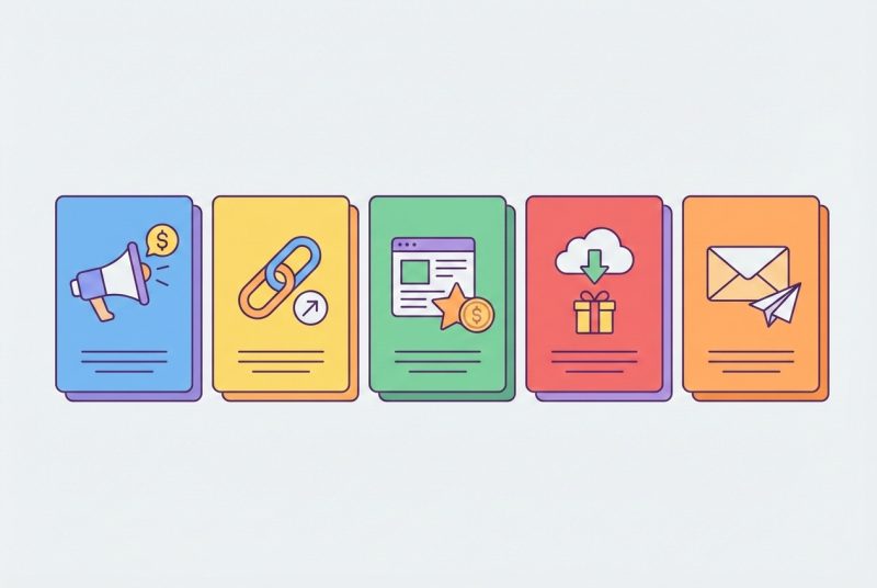 Infografika przedstawiająca różne metody monetyzacji bloga