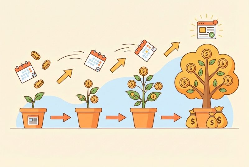 Harmonogram wzrostu bloga od zera do pierwszych tysięcy złotych