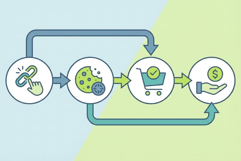 Schemat działania marketingu afiliacyjnego: od kliknięcia w link do prowizji