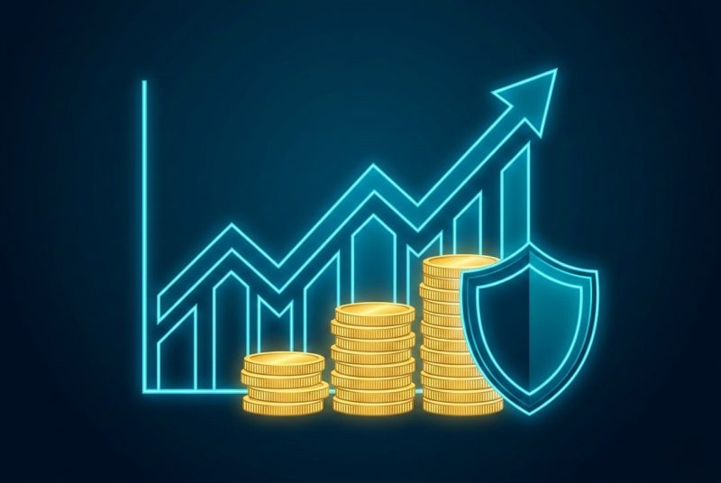 Wykres wzrostu z tarcza antyinflacyjna