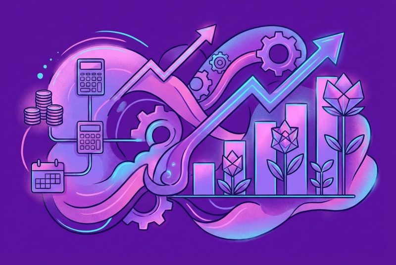 Infografika przedstawiająca wzrost stawek SMM i pakiety usług