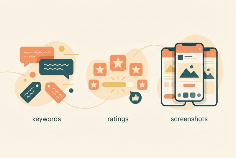 Porównanie dwóch wersji grafik reklamowych aplikacji w teście A/B