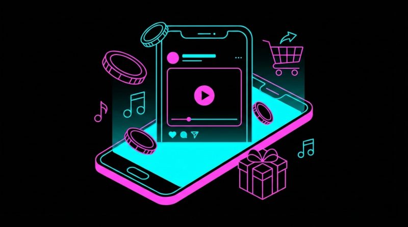 Twórca TikToka nagrywający dynamiczny film smartfonem na statywie